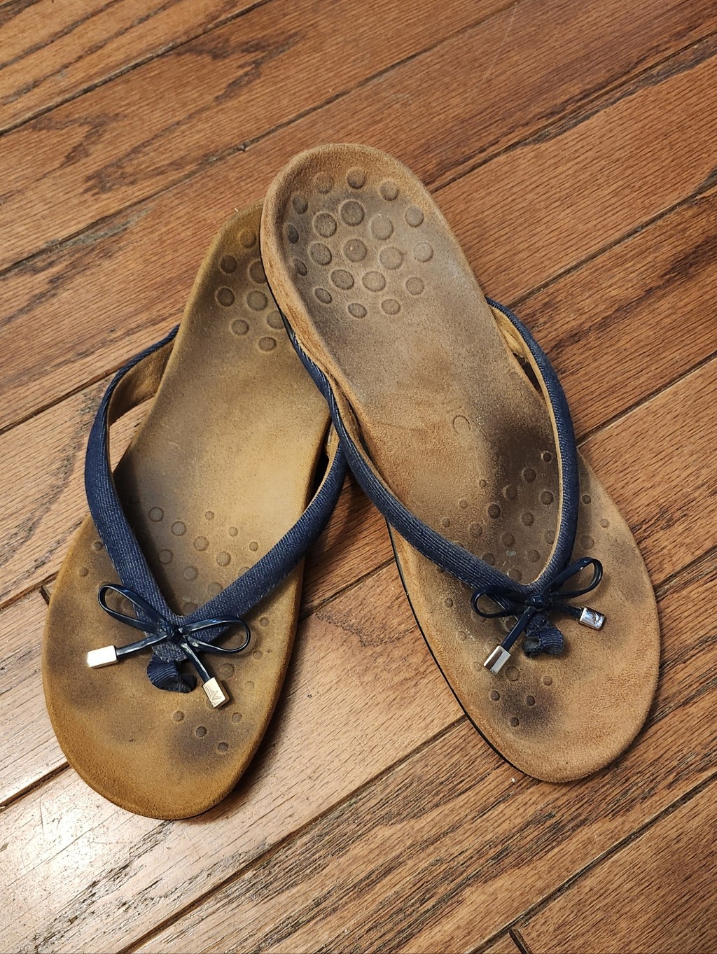 Vionic Women's Bow-Tie Denium Thong Flip-Flops Size 11